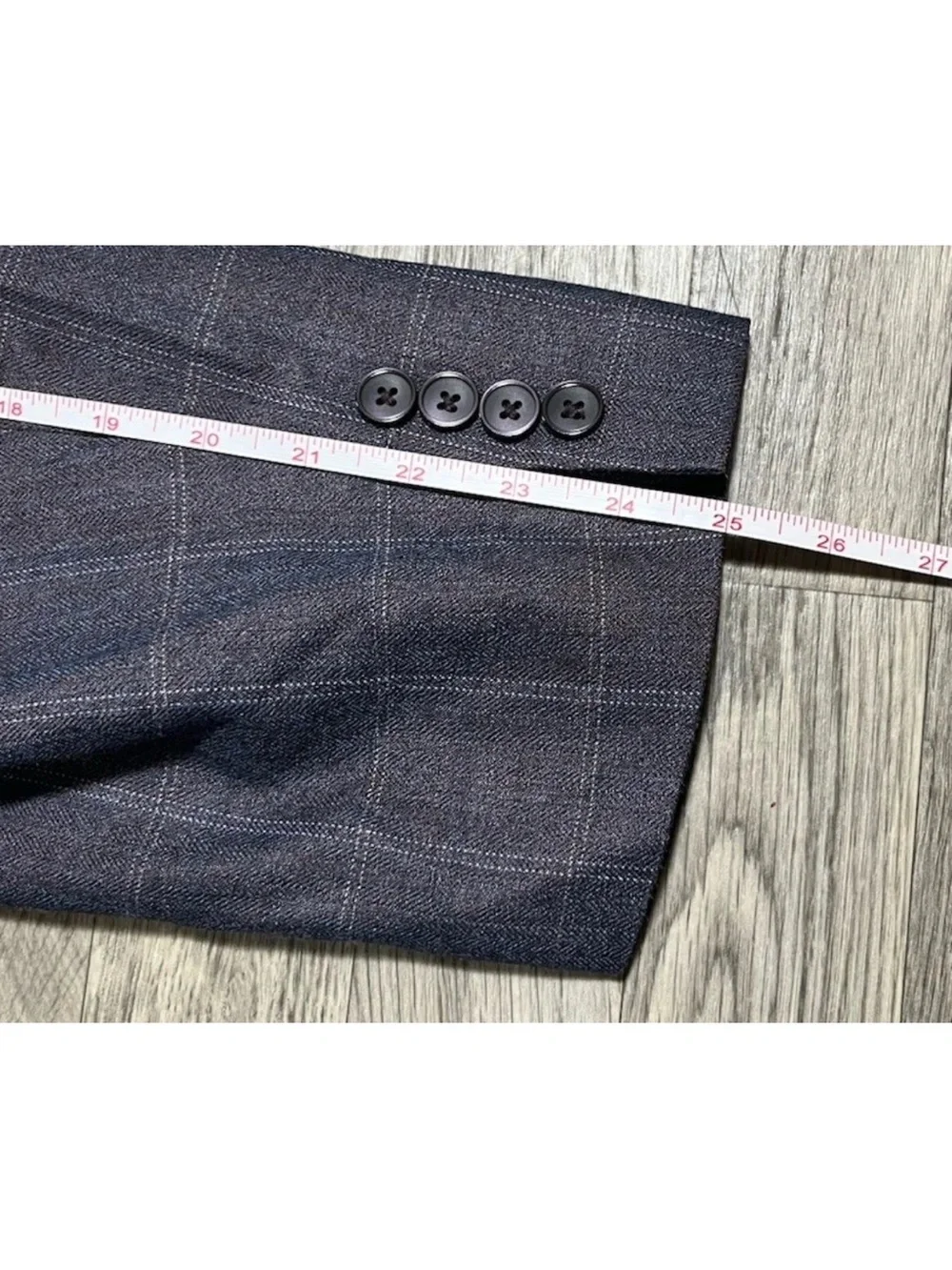 Oak Hill Sport Coat Silk Wool Windowpane Blazer Mens 3XL 54-56R Grey Blue Check